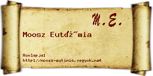 Moosz Eutímia névjegykártya